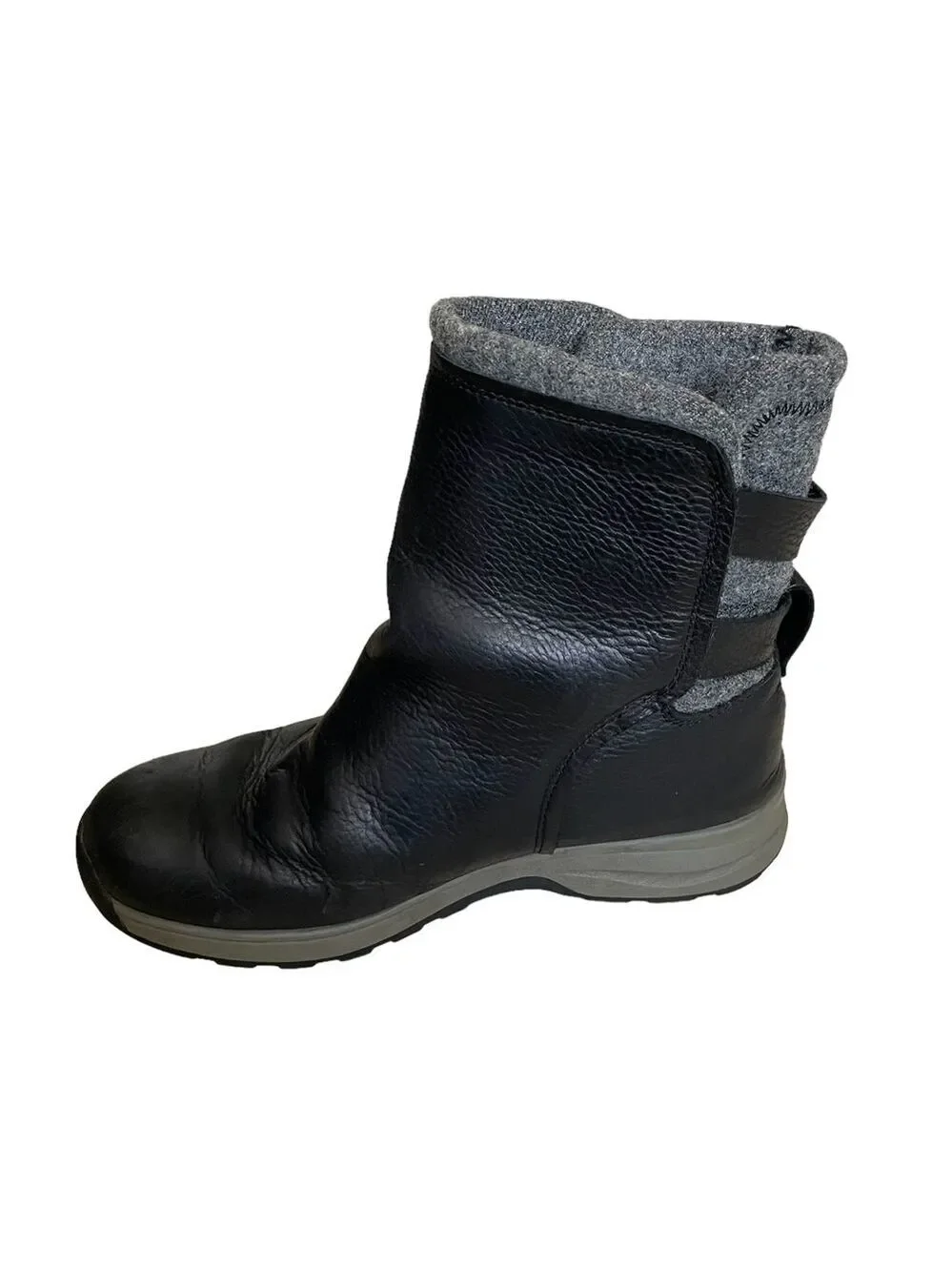 WOOLRICH Black Leather Winter Ankle Boots 10